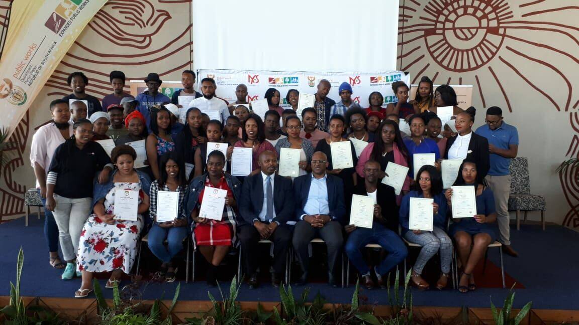EPWP / NYS skills development graduation ceremony with certificate recipients