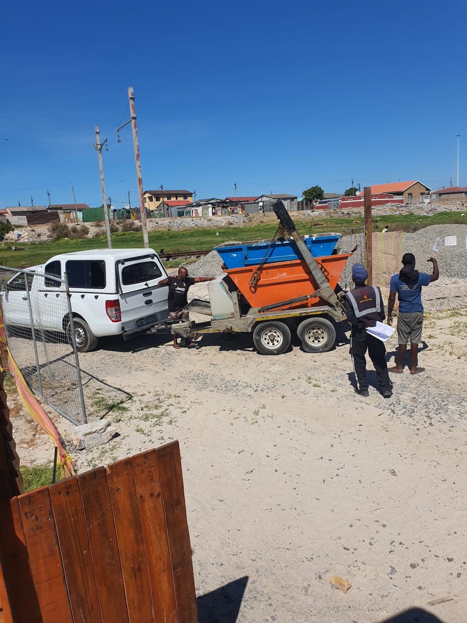 Skip collection and waste removal at drop-off facility