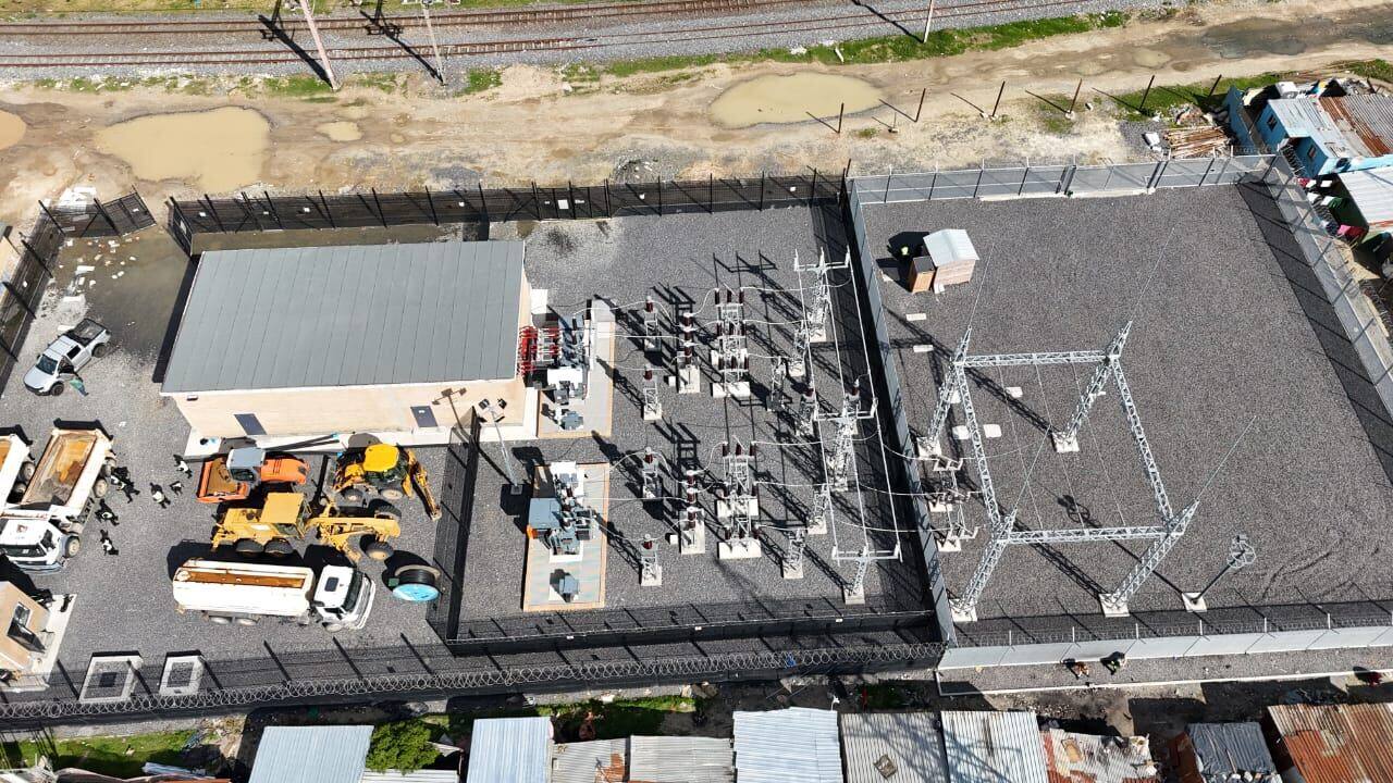 Aerial view of completed substation compound