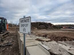 Hard-waste drop-off signage at facility entrance