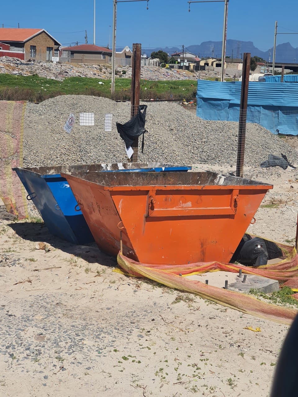 Skip bins on-site at waste drop-off facility