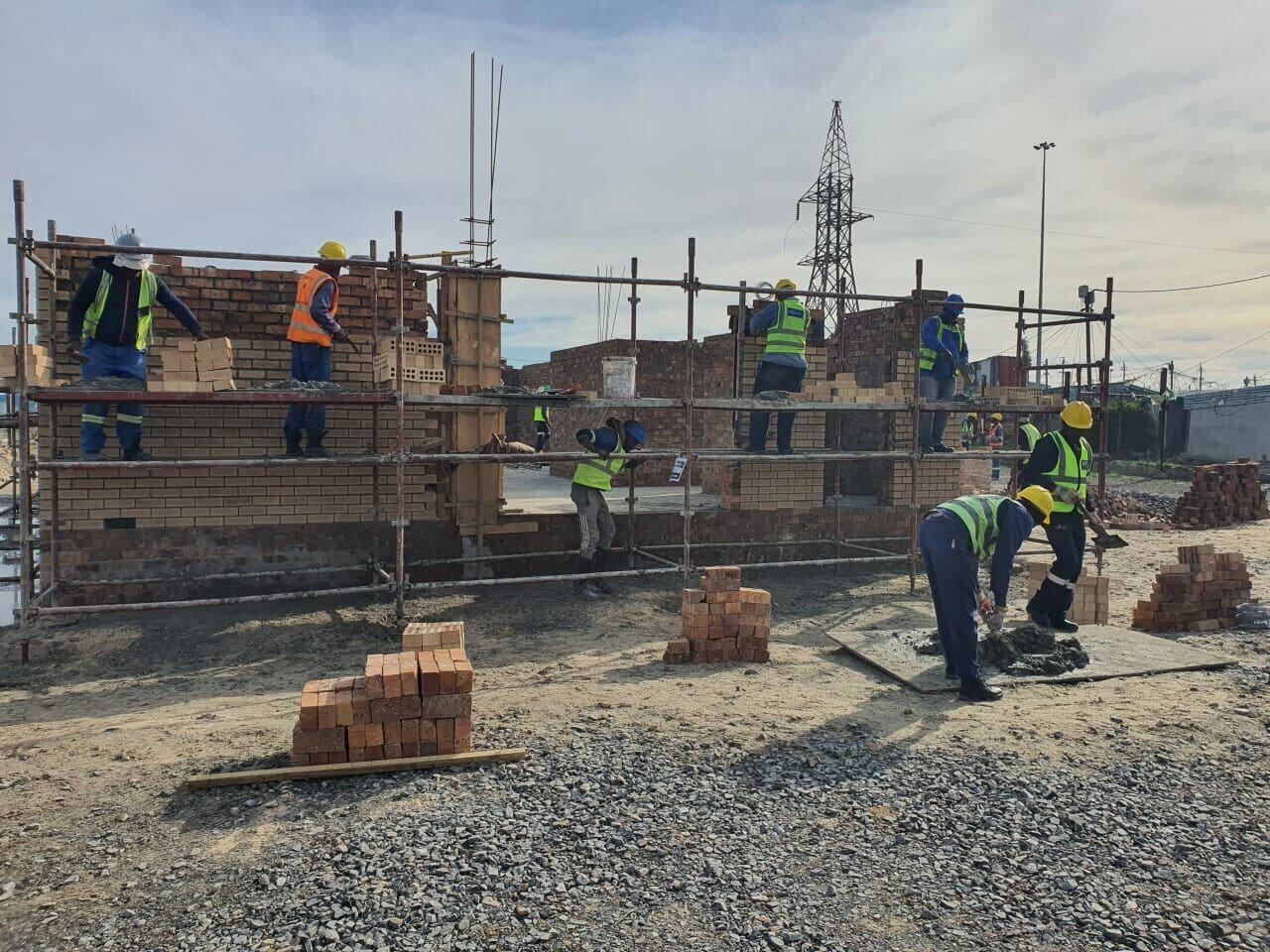Bricklaying and scaffolding works at Nolungile substation building